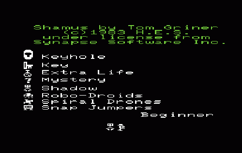 Shamus title screen for Vic-20